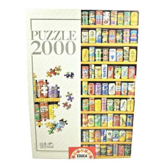 Educa Soft Cans 2000 Piece Jigsaw Puzzle (19 x 53.5) Soft Drinks Soda Pop - Picture 1 of 12
